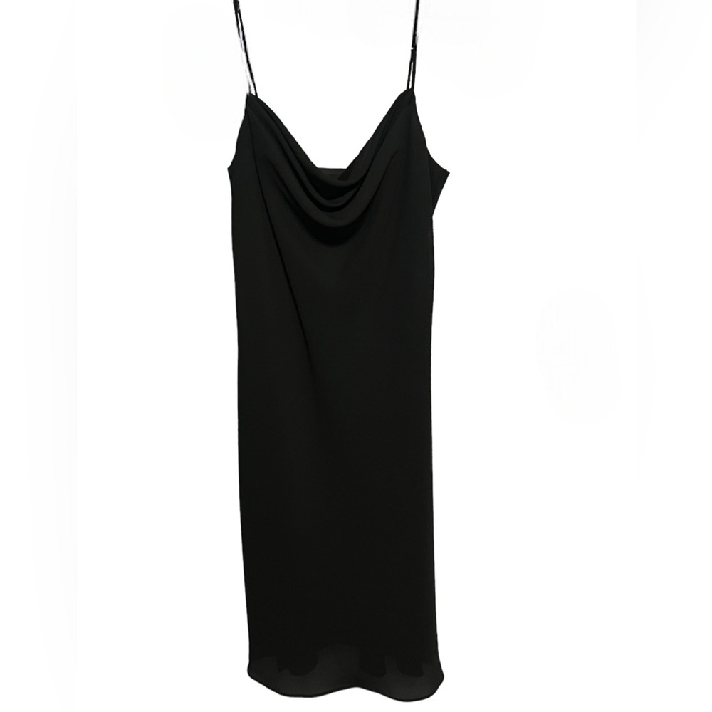 Jessica Howard vintage black cowl neck spaghetti strap slip dress 90s